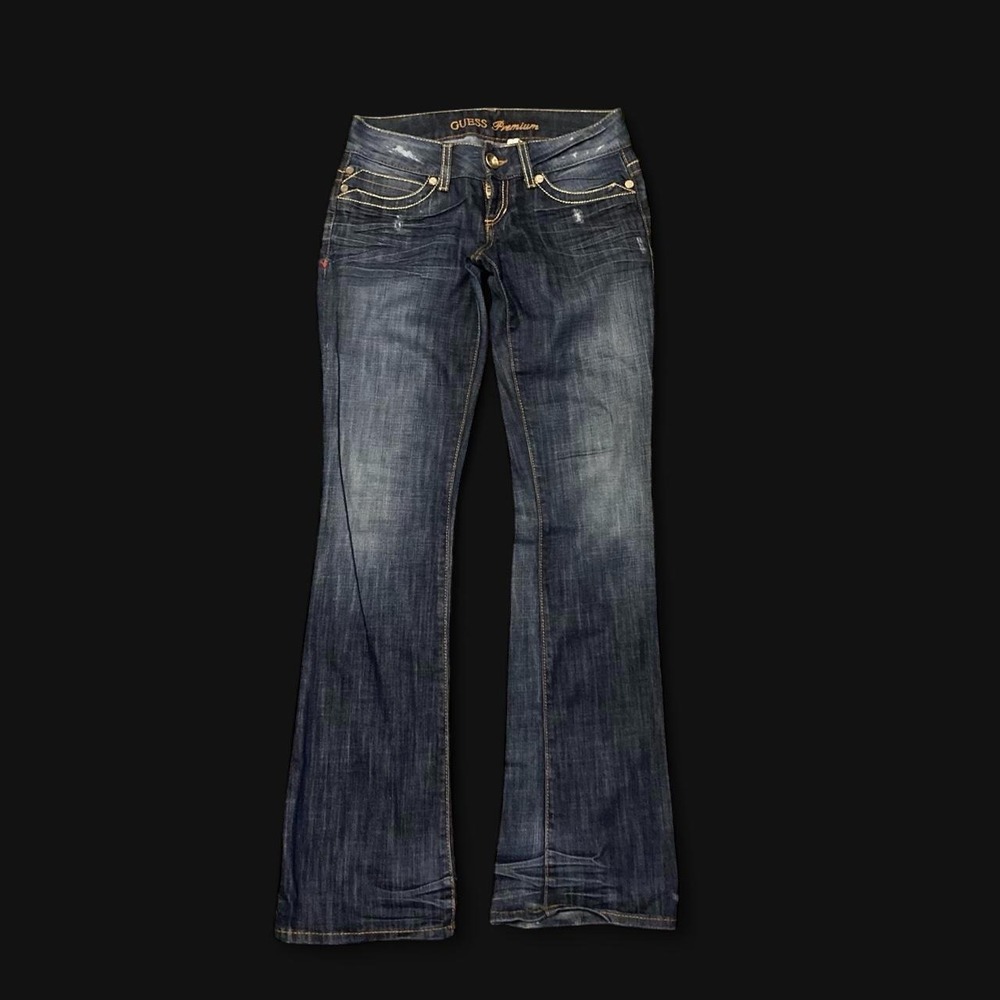 Vtg 00s Guess premium Daredevil boot jeans dark wash low rise grunge 26(27x33)